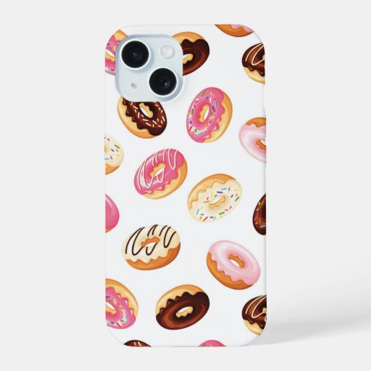 Süßes Donut-Muster iPhone 15 Hülle (Rückseite)