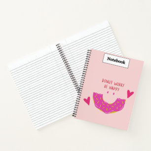 Süßes Donut Notizbuch Rosa liniertes Journal