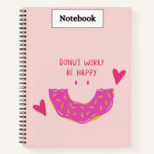 Süßes Donut Notizbuch Rosa liniertes Journal (Vorderseite)