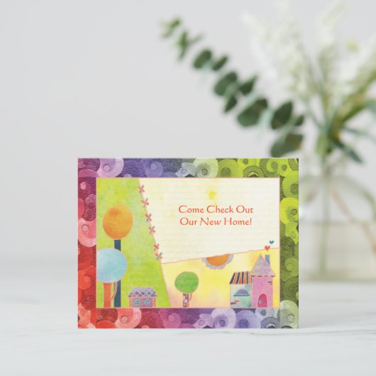 Süßes Dorf-neue Zuhause-Party Einladungen (Stehend Vorderseite)