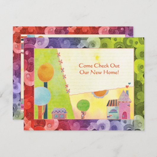 Süßes Dorf-neue Zuhause-Party Einladungen (Vorne/Hinten)