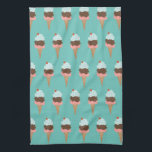 Süßes Dreifach-Eis-Konus Küchentuch<br><div class="desc">Alle Lieben Eis! Geben Sie das Geschenk dieses niedlichen Küchentuch mit einem Eis-Kegel Triple Scoop mit Kirsche oben! Karo in meinem Shop für viel mehr Farben und Muster!</div>