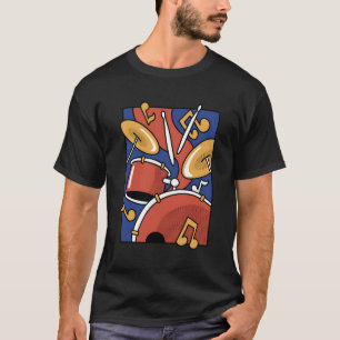 Süßes Drummer-Shirt Trommel-Set-Kit Percussion Ret T-Shirt