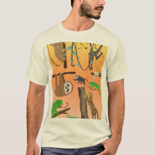 Süßes Dschungel-Tier T-Shirt Süßes Faultier & Re