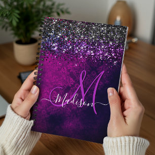 Süßes dunkel violett goldenes falsches Glitter Mon Planer