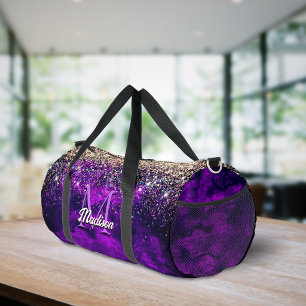 Süßes dunkelviolettes goldenes falsches Glitter-Mo Duffle Bag