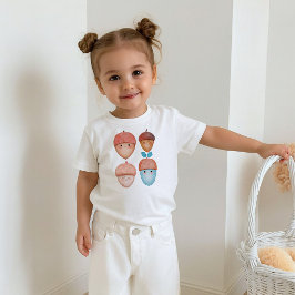 Süßes Eichel-Charakter-Shirt | Herbst-Toddler-T-Sh Kleinkind T-shirt