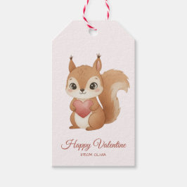 Süßes Eichhörnchen mit Herz Valentinstag Geschenkanhänger
