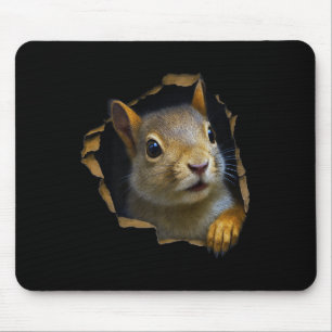 Süßes Eichhörnchen zerrissenes Tuch 3D-Grafik Prem Mousepad