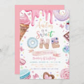 Süßes eine Süßigkeiten Dessert Donut Candy Geburts Einladung (Vorne/Hinten)