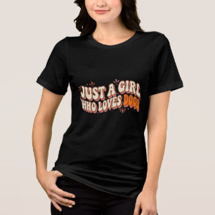 Süßes Einfach Ein Mädchen Das Hunde Liebt Haustier Tri-Blend Shirt