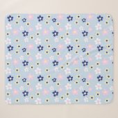 Süßes einfaches Blumenmuster Sherpadecke (Vorderseite (Horizontal))