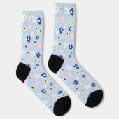 Süßes einfaches Blumenmuster Socken (Rechts)