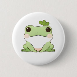 Süßes einfaches Chibi-Frosch-Natur-Kawaii-Design Button