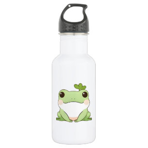 Süßes einfaches Chibi-Frosch-Natur-Kawaii-Design Edelstahlflasche