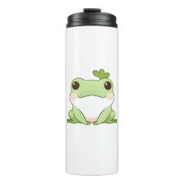 Süßes einfaches Chibi-Frosch-Natur-Kawaii-Design Thermosbecher