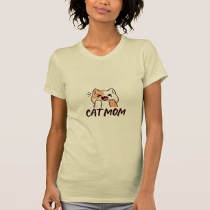 Süßes einfaches Design Damen Katzenliebhaber Mutte T-Shirt