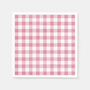 Süßes, einfaches, girly, vornehmes, rosa Gingham K Serviette