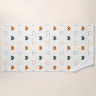 Süßes einfaches Herz-Muster Orange Creme Grün Strandtuch