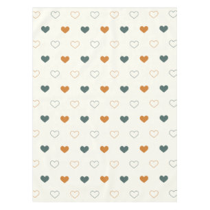 Süßes einfaches Herz-Muster Orange Creme Grün Tischdecke