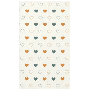 Süßes einfaches Herz-Muster Orange Creme Grün Tischdecke