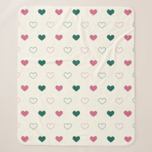Süßes einfaches Herz Nahtlos rosa / creme Sherpadecke