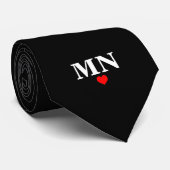 Süßes einfaches Monogramm mit Herz Valentinstag Krawatte (Gerollt)