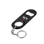 Süßes einfaches Monogramm mit Herz Valentinstag Mini Flaschenöffner (Rückseite Schrägansicht)
