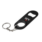 Süßes einfaches Monogramm mit Herz Valentinstag Mini Flaschenöffner (Vorderseite Schrägansicht)