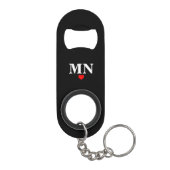 Süßes einfaches Monogramm mit Herz Valentinstag Mini Flaschenöffner (Rückseite)