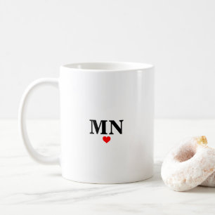Süßes einfaches Monogramm mit rotem Herz-Valentins Kaffeetasse