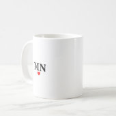 Süßes einfaches Monogramm mit rotem Herz-Valentins Kaffeetasse (Vorderseite Links)