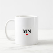 Süßes einfaches Monogramm mit rotem Herz-Valentins Kaffeetasse (Links)