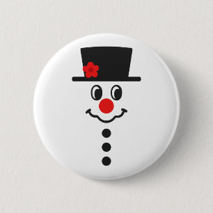 Süßes einfaches Schneemann-Gesicht Winter Weihnach Button
