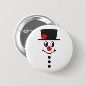 Süßes einfaches Schneemann-Gesicht Winter Weihnach Button (Vorne & Hinten)