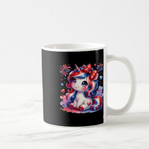 Süßes Einhorn 4. Juli Mädchen Kinder Amerikanische Kaffeetasse