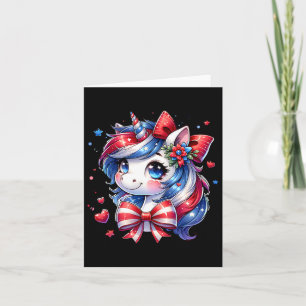 Süßes Einhorn 4. Juli Mädchen Kinder Amerikanische Karte
