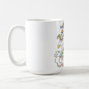 Süßes Einhorn auf einem Regenbogen Kaffeetasse