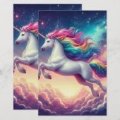Süßes Einhorn Briefpapier (Vorne/Hinten)