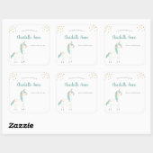 Süßes Einhorn-Buchzeichen Quadratischer Aufkleber (Blatt)