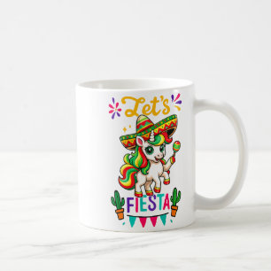 Süßes Einhorn Cinco De Mayo Lass uns Fiesta Mexika Kaffeetasse