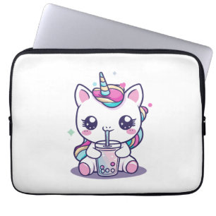 Süßes Einhorn, das Ramen-Nudelsuppe isst, Cute Gra Laptopschutzhülle