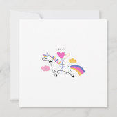 Süßes Einhorn editierbare Farbe Kinder Valentinsta Mitteilungskarte (Rückseite)