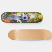 Süßes Einhorn Fantasy Wald Coole Kinder Kunst Skateboard (Horizontal)
