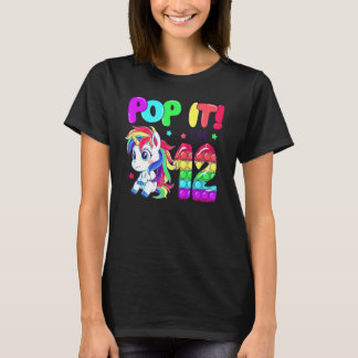 Süßes Einhorn Fidget Toys Pop It Ich bin 12 Mädche T-Shirt