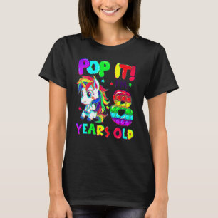 Süßes Einhorn Fidget Toys Pop It Ich bin 8 Mädchen T-Shirt
