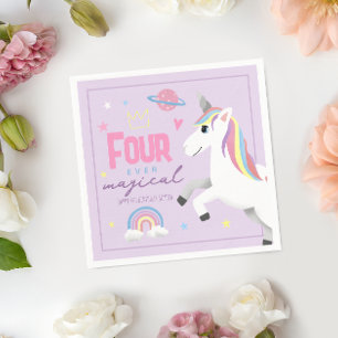 Süßes Einhorn Für Immer Magische Mädchen 4. Geburt Serviette