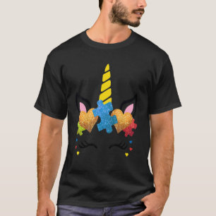 Süßes Einhorn Gesicht Autismus-Bewusstsein Kinder T-Shirt