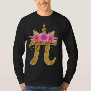 Süßes Einhorn-Gesicht Pi-Tag Mädchen Frauen Mathe- T-Shirt