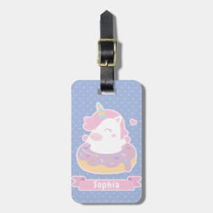 Süßes Einhorn in Donut Mädchen Gepäckanhänger